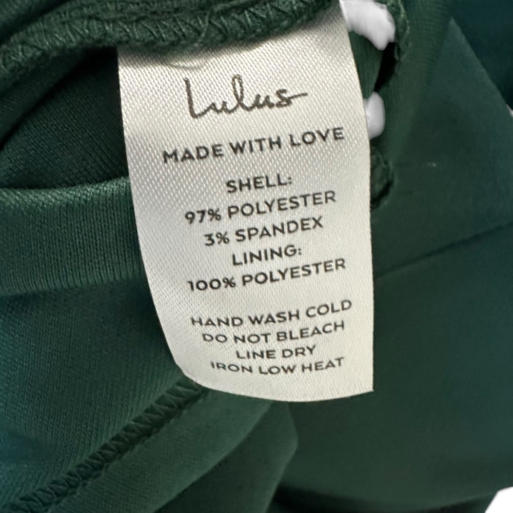 Lulus Womens Divine Darling Ruffled Skater Dress Sz Large Green Sleeveless Lined - Picture 8 of 10